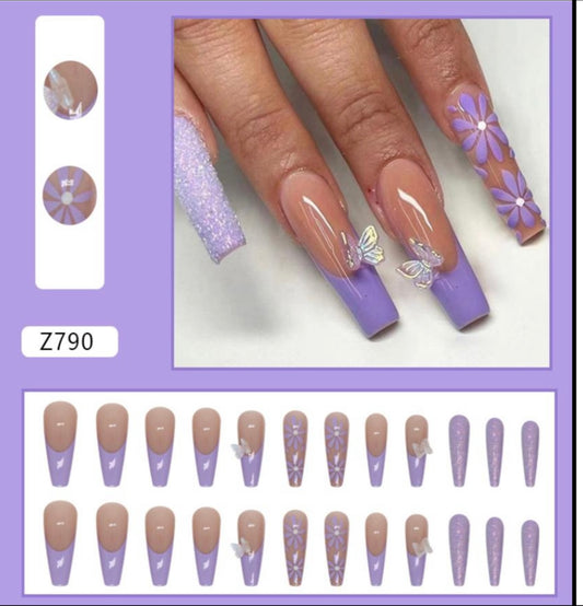 Purple Press On Nails