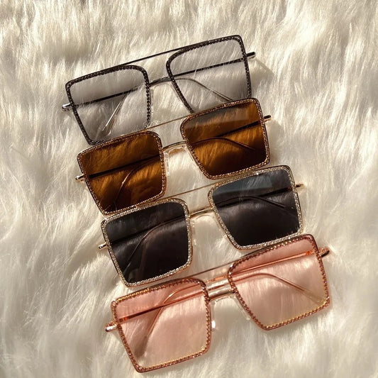 Clear Rhinestone Glasses