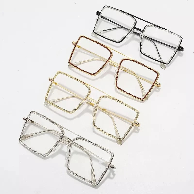 Clear Rhinestone Glasses