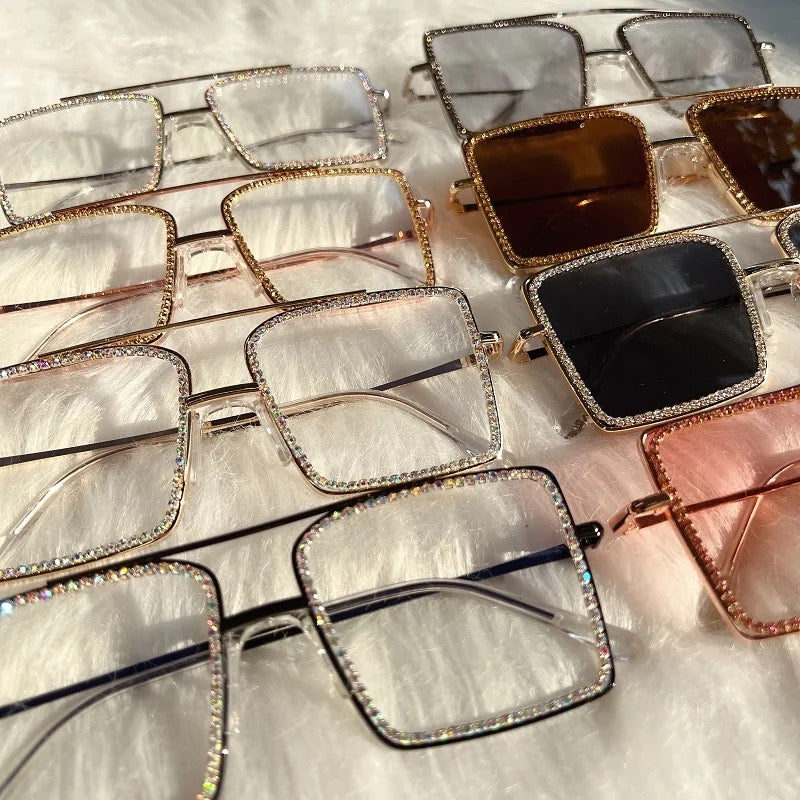 Clear Rhinestone Glasses