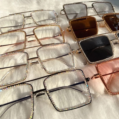 Clear Rhinestone Glasses