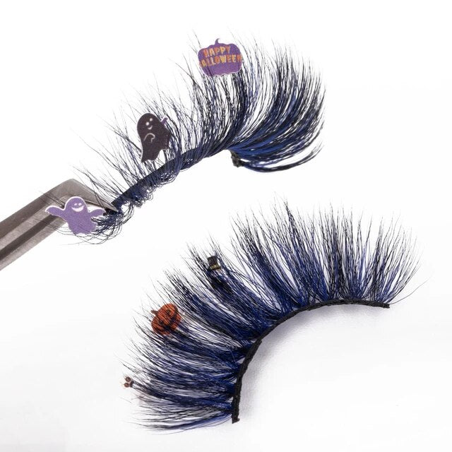 Dark Blue halloween Lashes Ghost Pumpkin - Naughty Wink